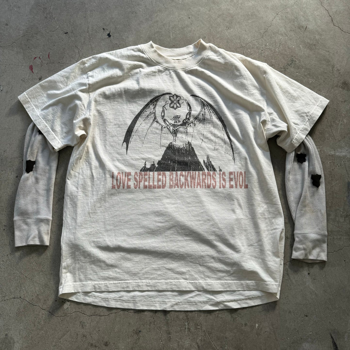 Grieves leather patchwork long sleeve