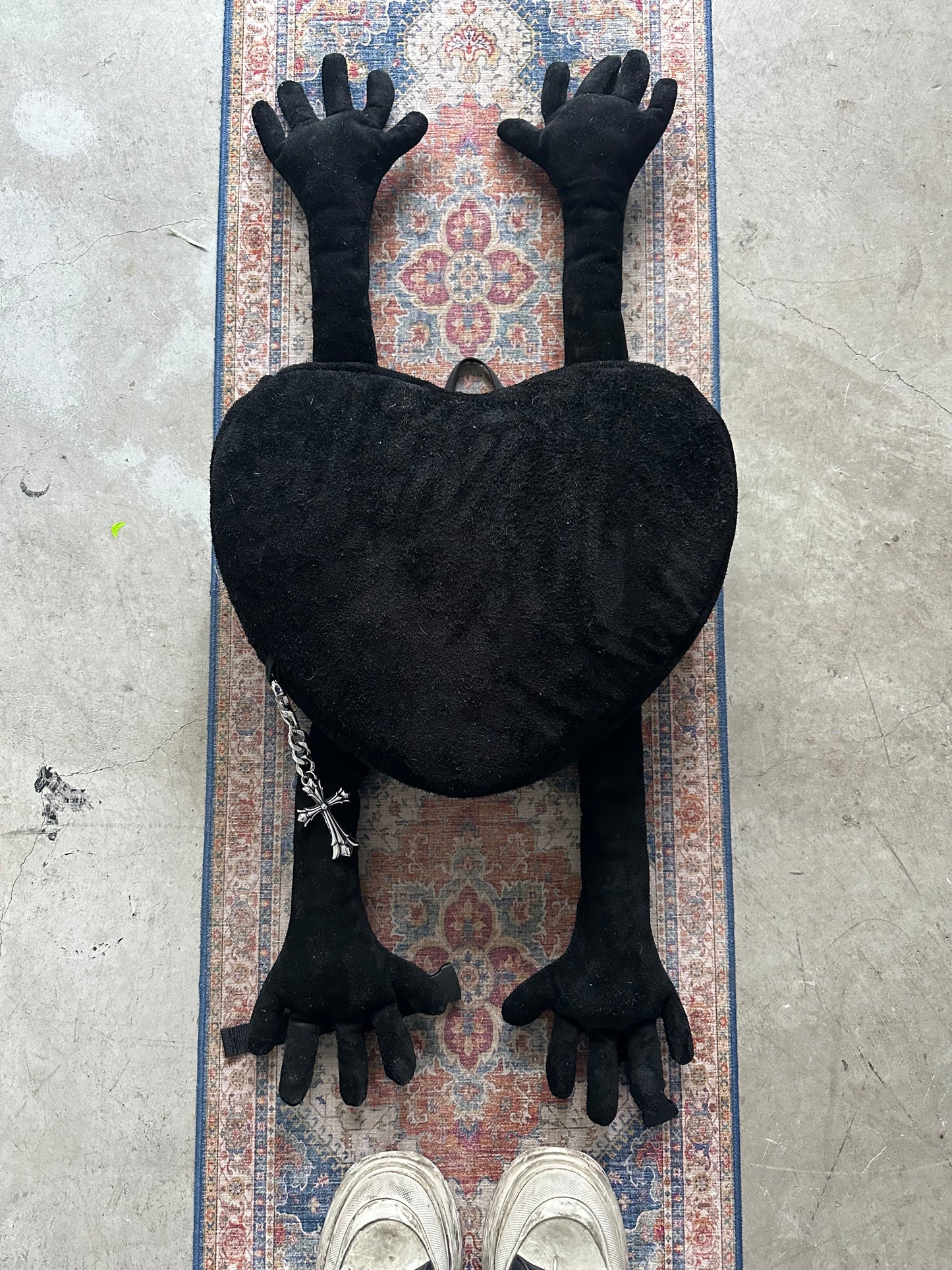 handmade Suede Leather heart backpack